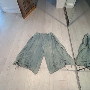 We The Free Light Blue Crop Jeans large fashion foward drawstring, balloon